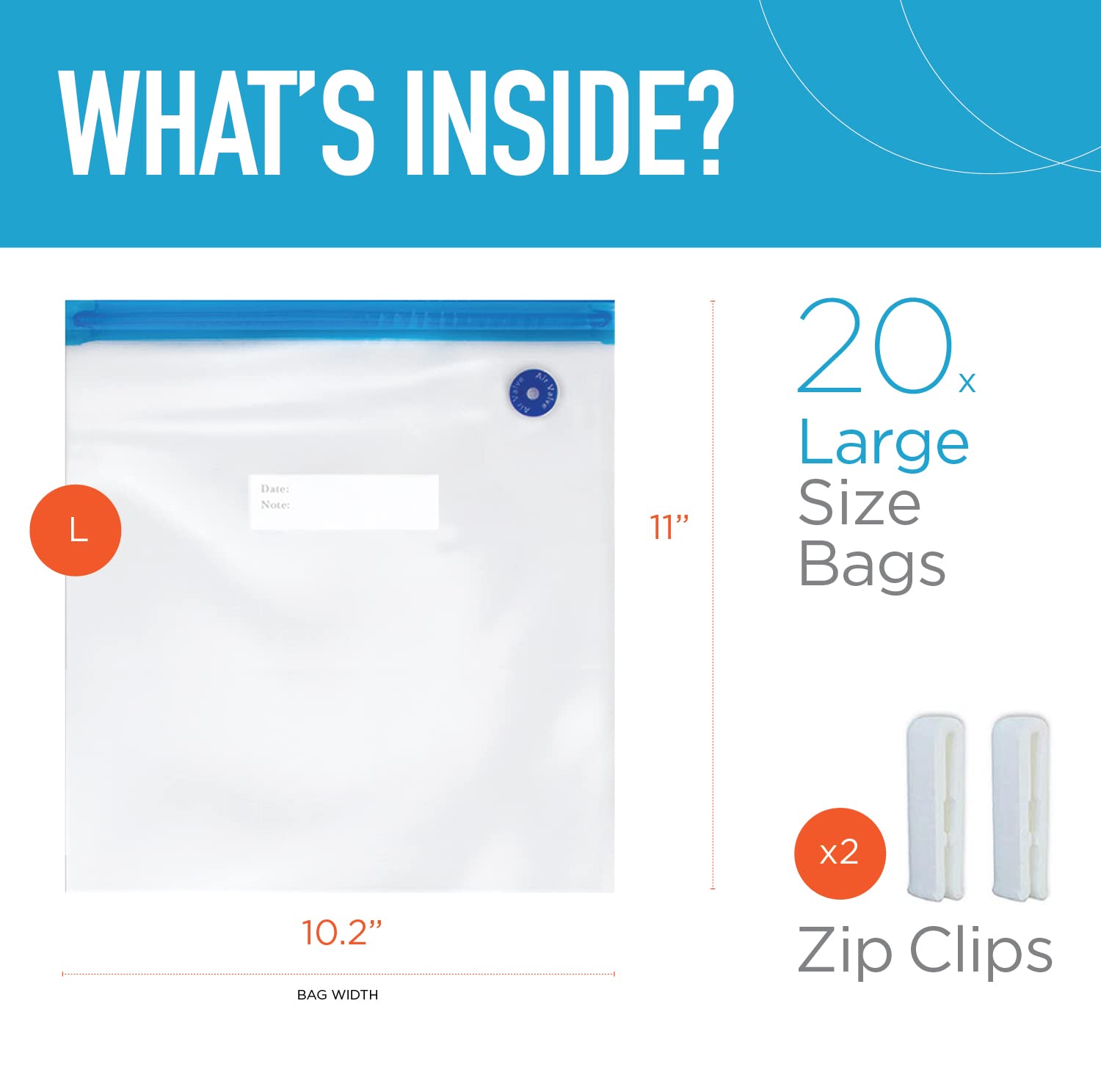Reusable BPA-Free Sous Vide Bags (20 Pack) - 11
