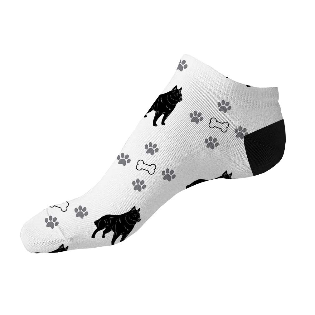 Style In Print No Show Socks with Cute Schipperke Dog Bones & Paws Design - Breathable Polyester Ankle Socks for Women & Men - One Size Fits Most - Perfect for Casual Wear, Gifts & Fun Outfits