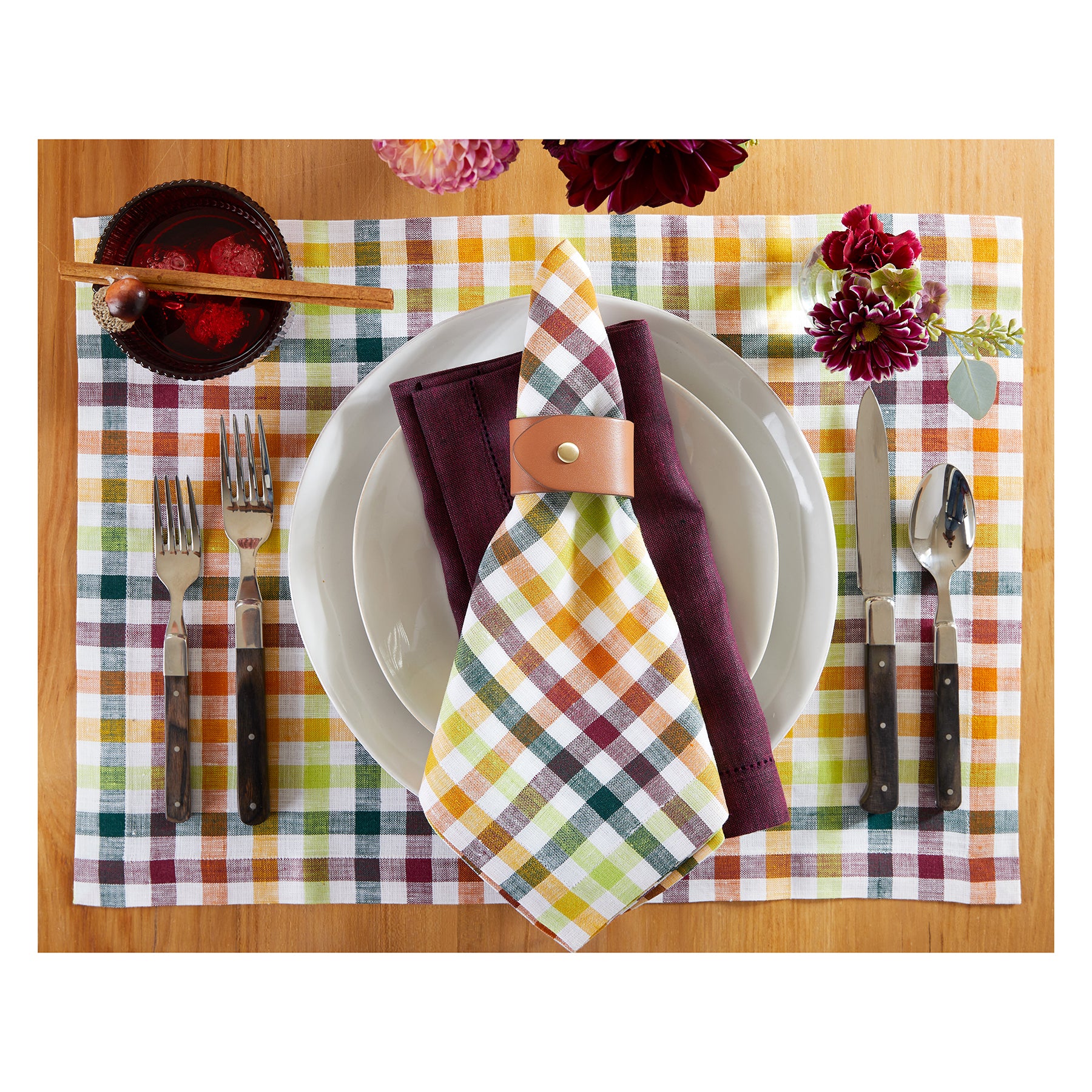 Premium Gingham Checkered Napkins Set of 4 - 100% Cotton Kitchen & Dining Cloth for Parties, Picnics, and Everyday Use