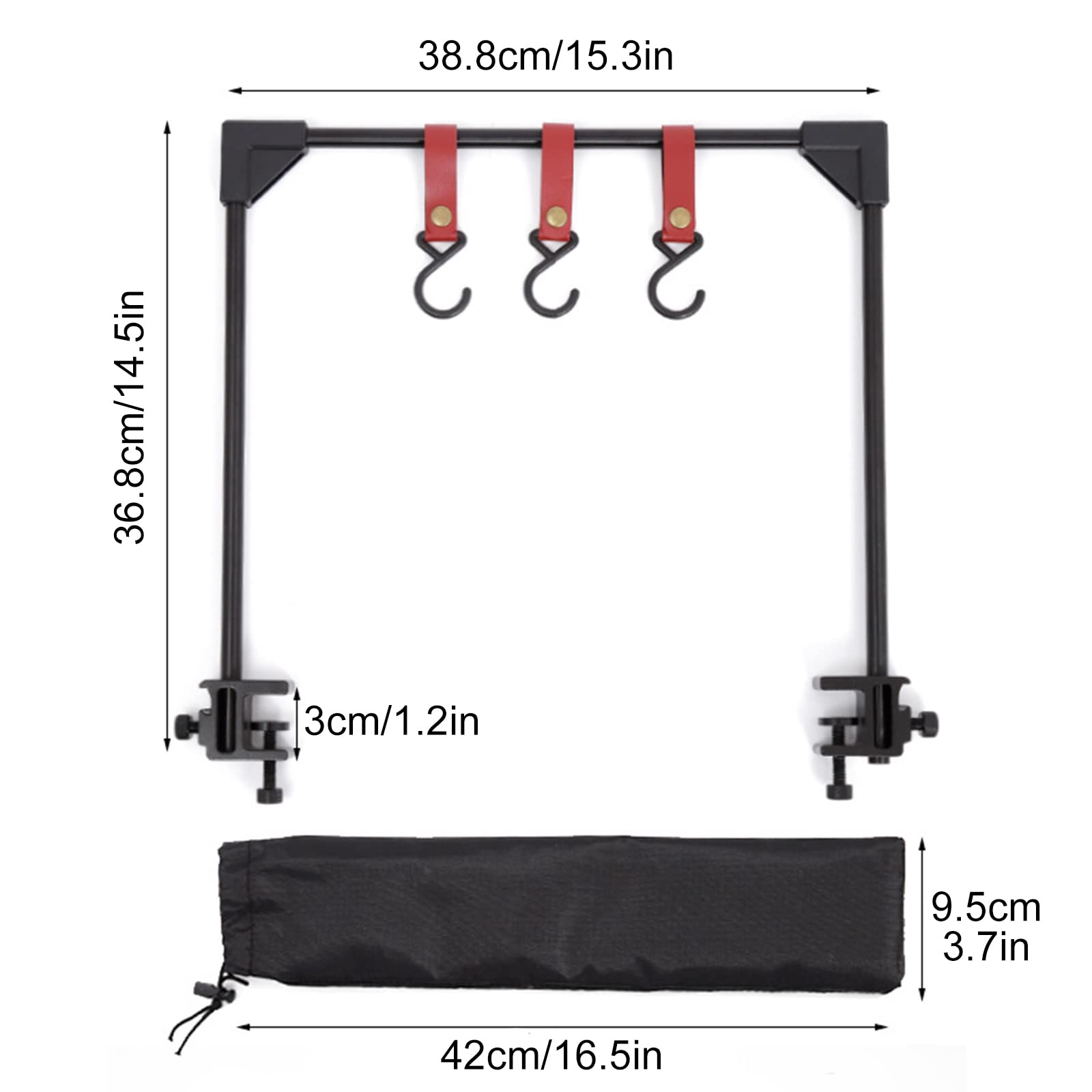 Collapsible Cookware Hanging Rack - Multifunctional Storage Organizer with Hooks & Carry Bag for Camping, Travel, Kitchen & Outdoor Adventures | Perfect for RV Trips, Backpacking & Home Organization