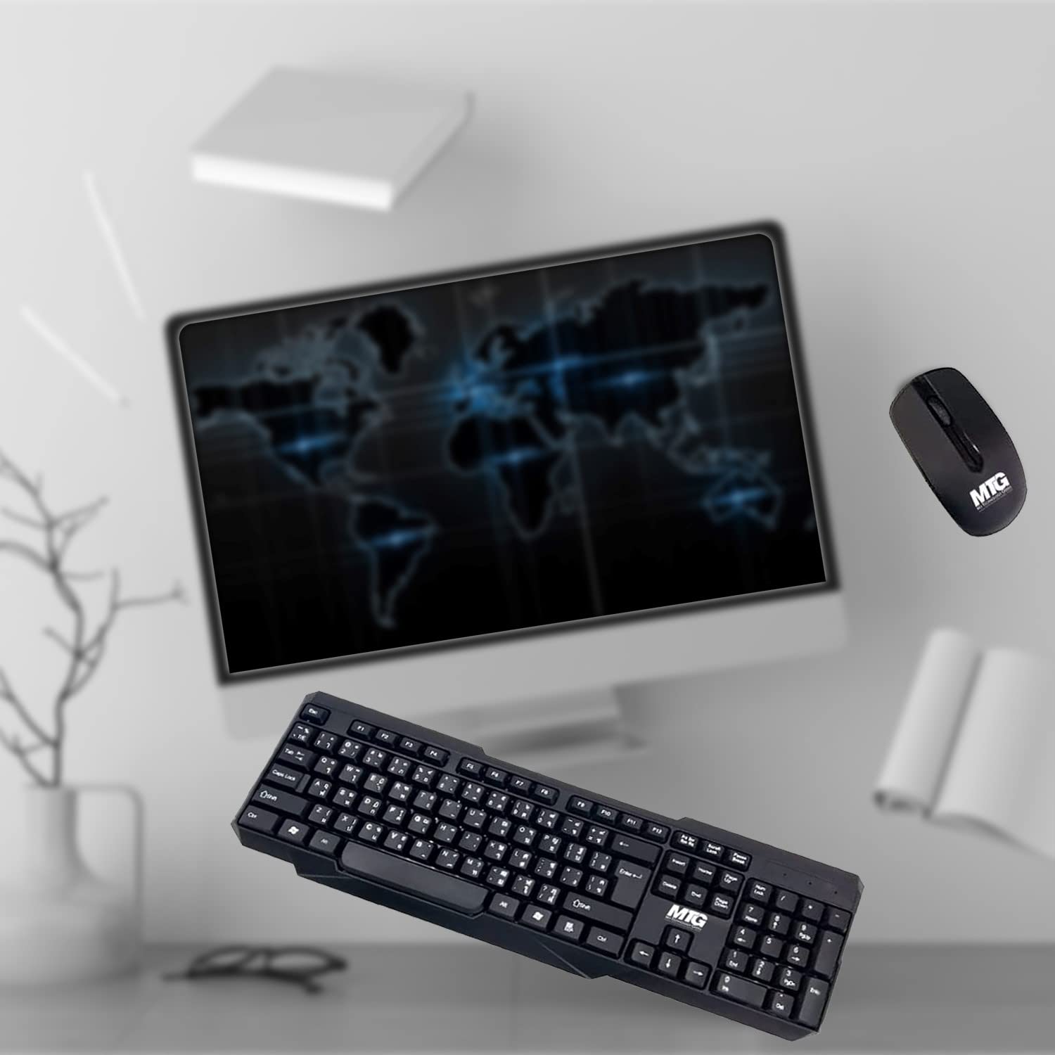 MTG Wireless Keyboard for Windows, Linux & Mac - 2.4GHz USB Receiver, Waterproof, 114 Keys Compact Design - Black (10-Pack) | Perfect for Office, Gaming & Home PC/Laptop Use
