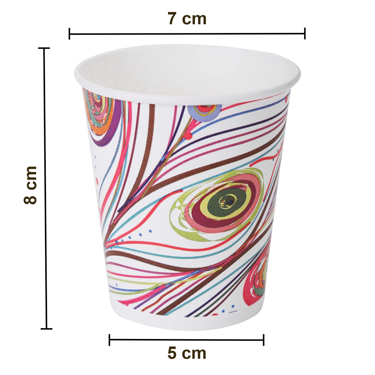 SANWALSA 50-Pack Disposable Color Paper Tea & Coffee Cups - 200ml, Multicolor Printed - Perfect for Parties, Offices, and Events