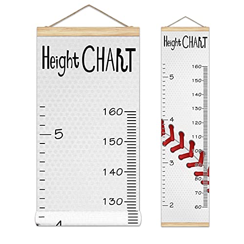 Kids Growth Chart - Baseball Themed Height Measurement Wall Decor for Children | Colorful Hanging Ruler for Nursery & Bedroom | Perfect Gift for Baby Showers & Birthdays