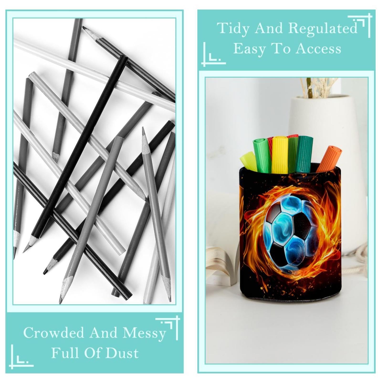 Stylish Football-Themed Pen Holder for Desk - Premium Pencil Organizer for Office & School Supplies - Perfect for Home, Office, and Classroom Organization