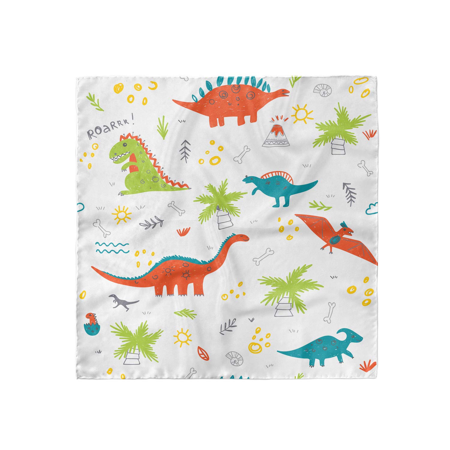 Ambesonne Prehistoric Wildlife Hair Scarf - Stylish Head Wrap for Women - Perfect for Outdoor Activities, Travel, and Fashion Accessories