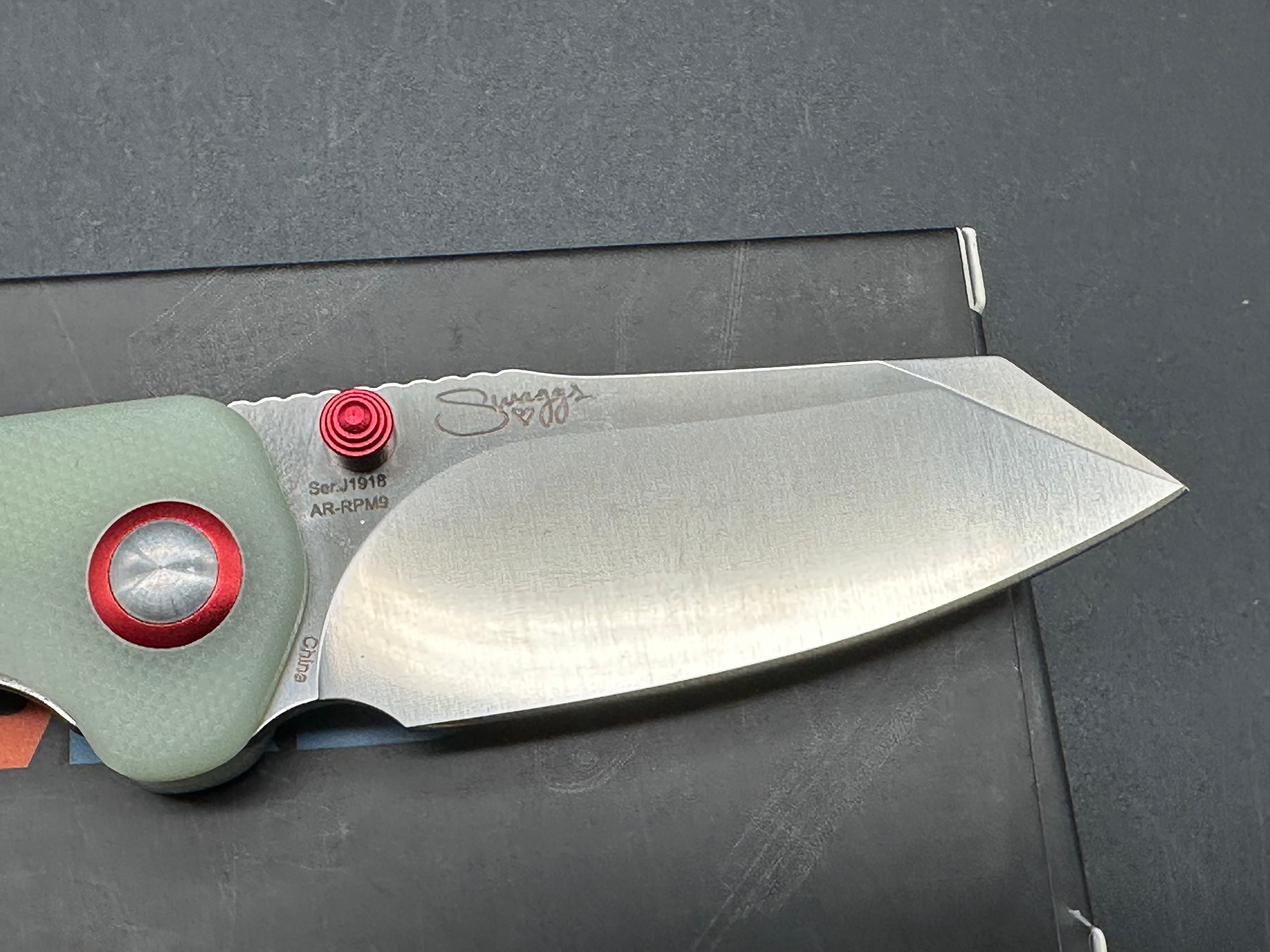 CJRB Maileah Folding Knife - Natural Green G10 Handle, Wharncliffe Blade - EDC, Outdoor, Camping & Survival Tool
