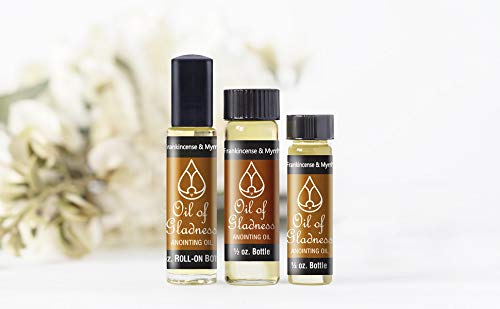 Frankincense & Myrrh Anointing Oil Roll-On 1/3 oz - Holy Oil for Prayer, Spiritual Ceremonies, Blessings & Daily Devotion - Perfect for Home Worship, Church Services & Personal Meditation