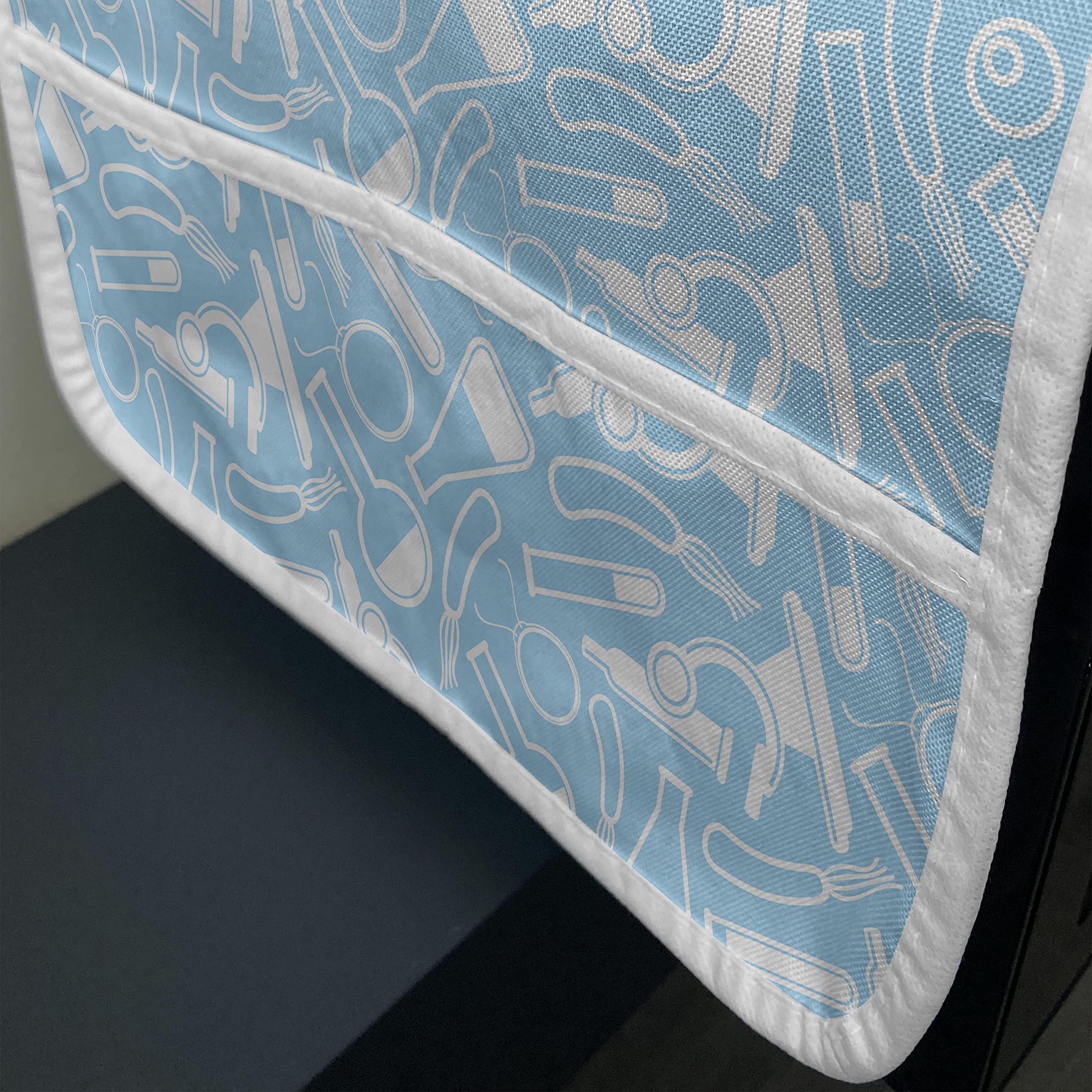 Ambesonne Lab-Themed Microwave Cover - Waterproof Kitchen Organizer with Pockets - 36