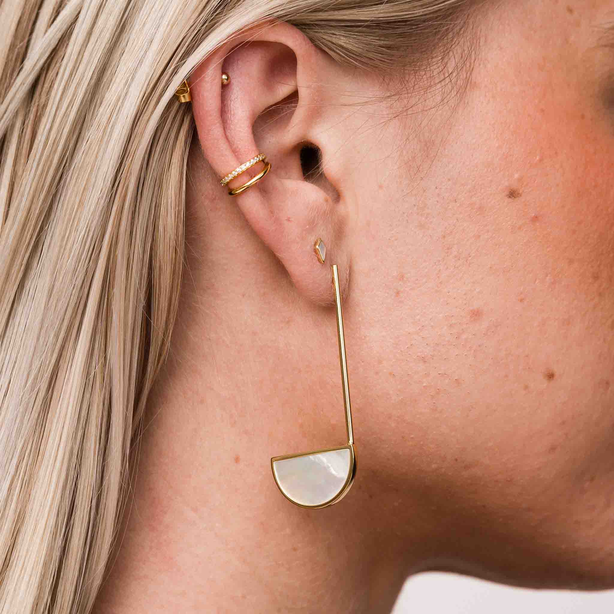 Nova Pearl Earrings for Women - Elegant Freshwater Pearl Stud Earrings with Sterling Silver Post - Perfect for Wedding, Party & Everyday Wear