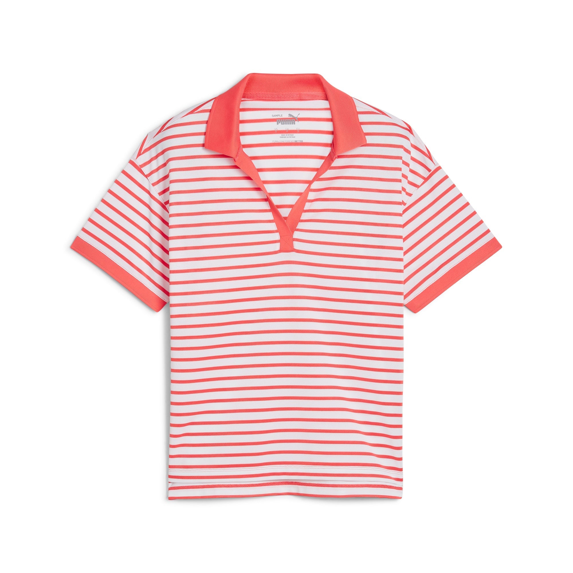 Women's Striped Pique Golf Polo Shirt - Breathable & Comfortable for Everyday Wear - Perfect for Golf, Tennis & Casual Outings