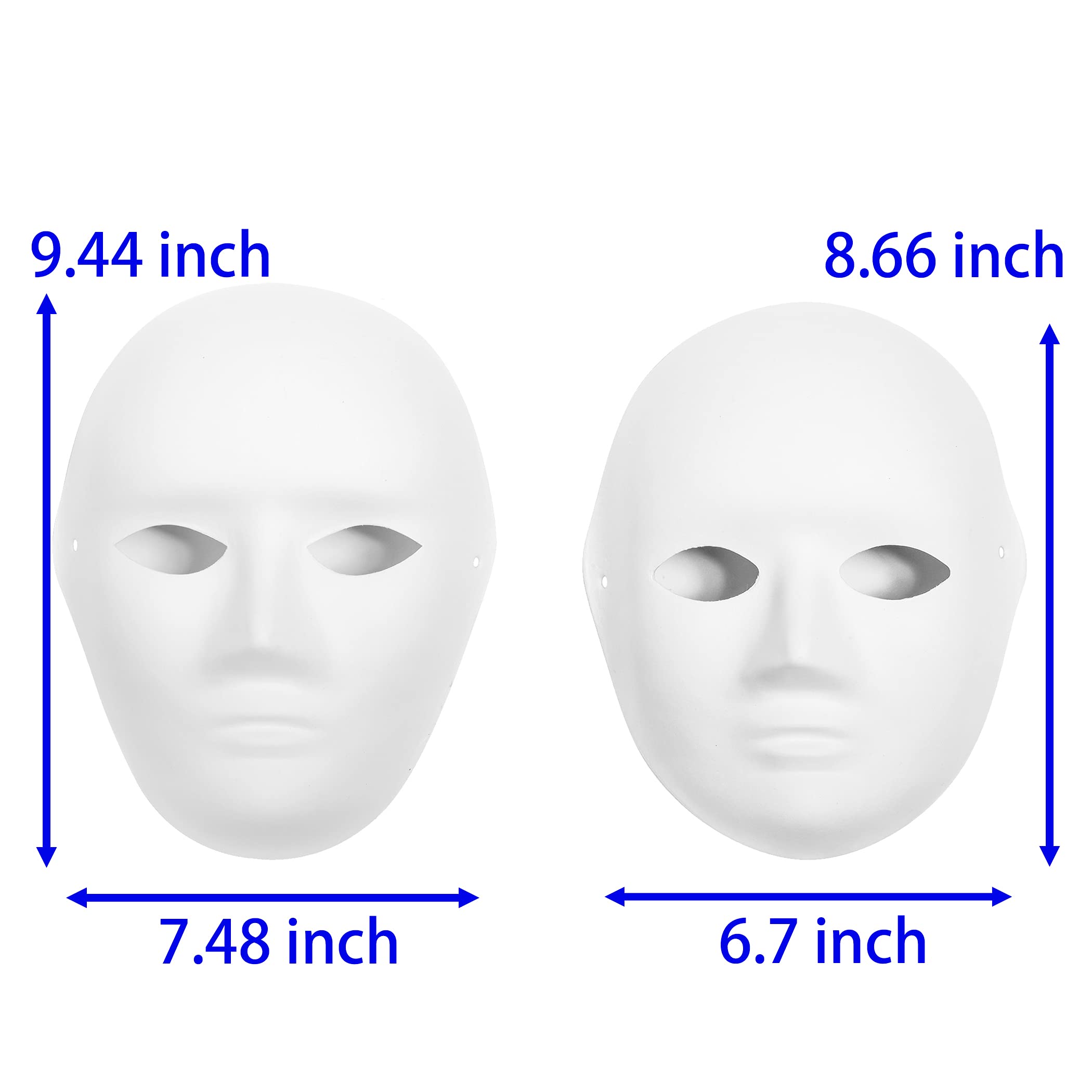 CALPALMY 14&16 Pack Paper Mache Masks - 2 Sizes for DIY Art Projects, Theater Costumes, Halloween Decor, Masquerade Parties & Classroom Activities | Perfect for Crafting, Cosplay & Holiday Celebrations