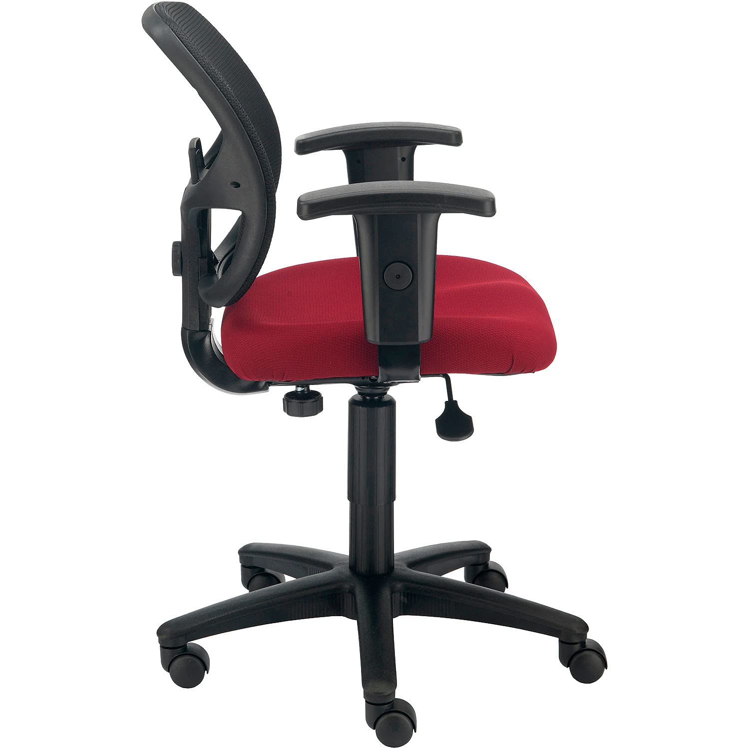 Ergonomic Mesh Back Office Chair with Adjustable Arms - Breathable Fabric, Red - Perfect for Home Office, Conference Rooms & Workspaces
