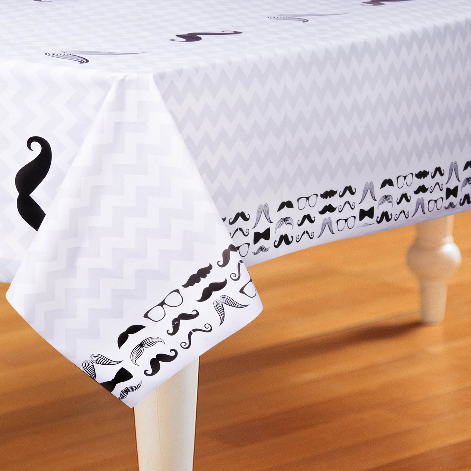 Mustache Party Supplies - 12 Pack Plastic Table Covers for Birthday, Baby Shower & Themed Events - Disposable Decorations for Parties, Weddings & Celebrations