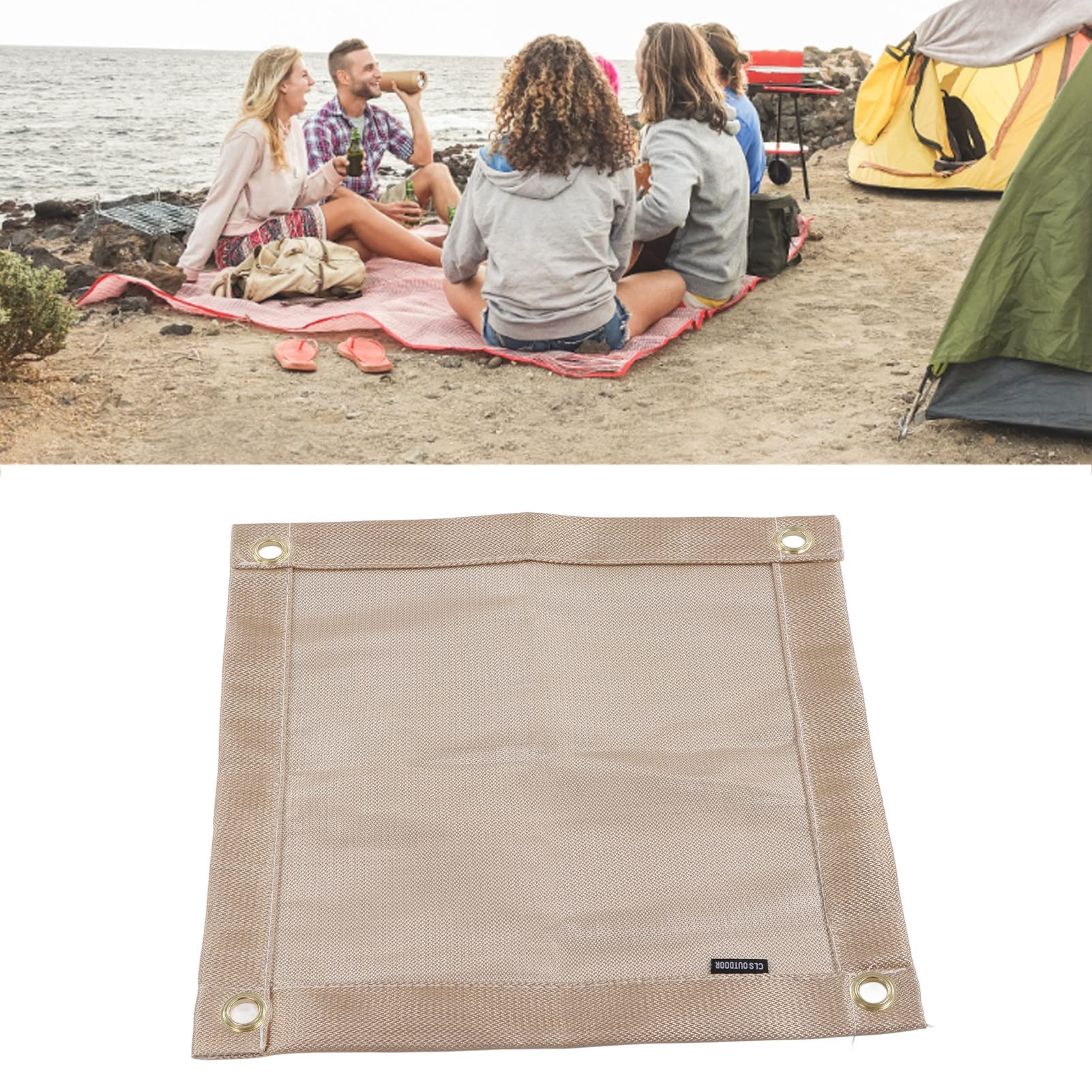 Fireproof Fiberglass Fire Pit Mat - High Temp Resistant, Portable for BBQ & Camping