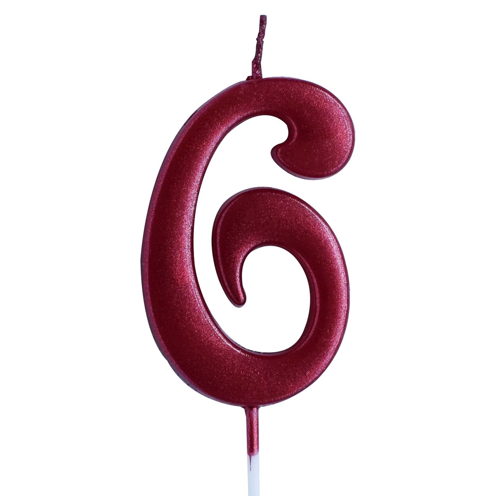 Red Number 6 Birthday Candle - 6th Birthday Cake Topper for Boys & Girls - Party Decorations & Supplies - Perfect for Birthday Cakes, Cupcakes, and Celebration Parties