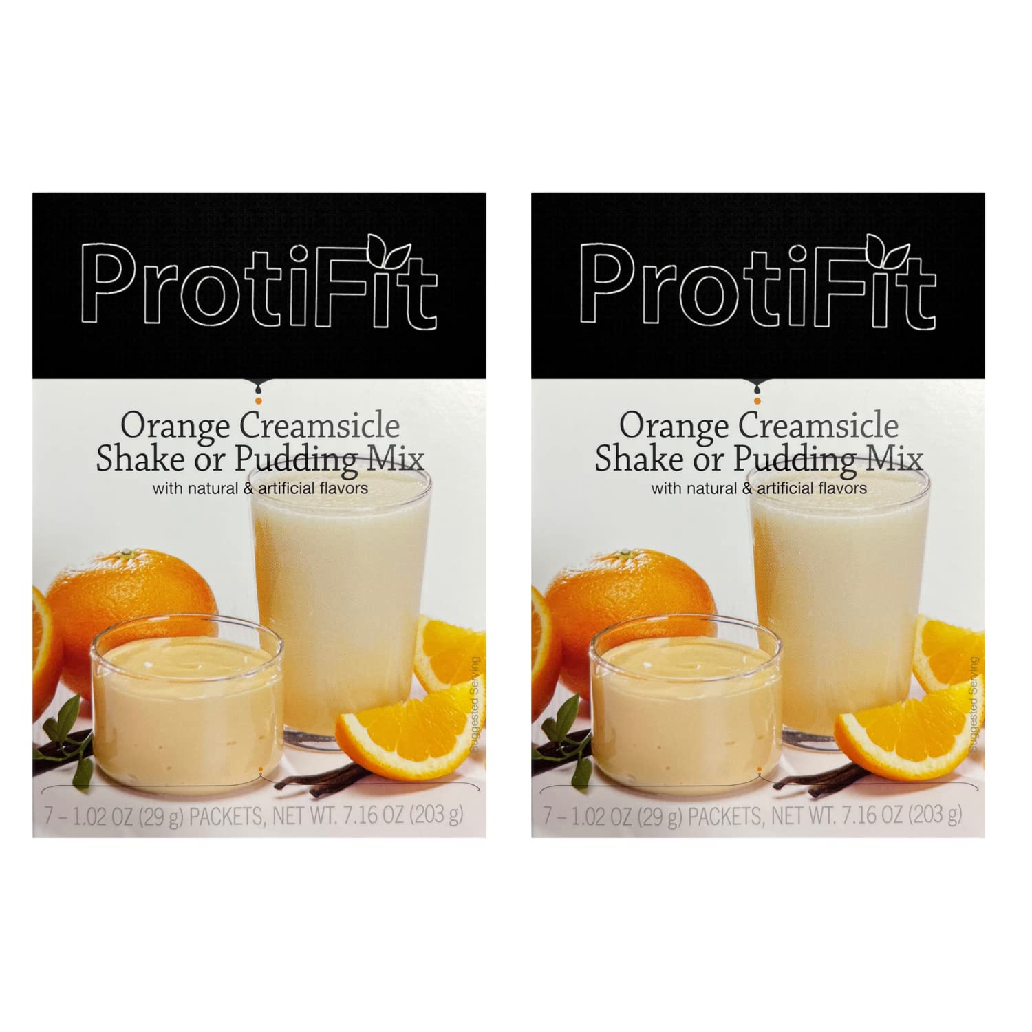 High Protein Orange Creamsicle Pudding & Shake Mix 2 Pack - 15g Protein, Low Calorie Low Fat Low Carb Meal Replacement - Aspartame Free, Keto Friendly, Ideal for Post-Workout Recovery & Weight Management - Perfect for Smoothies, Desserts and Healthy Snacks (2 Boxes, 7 Servings Each)