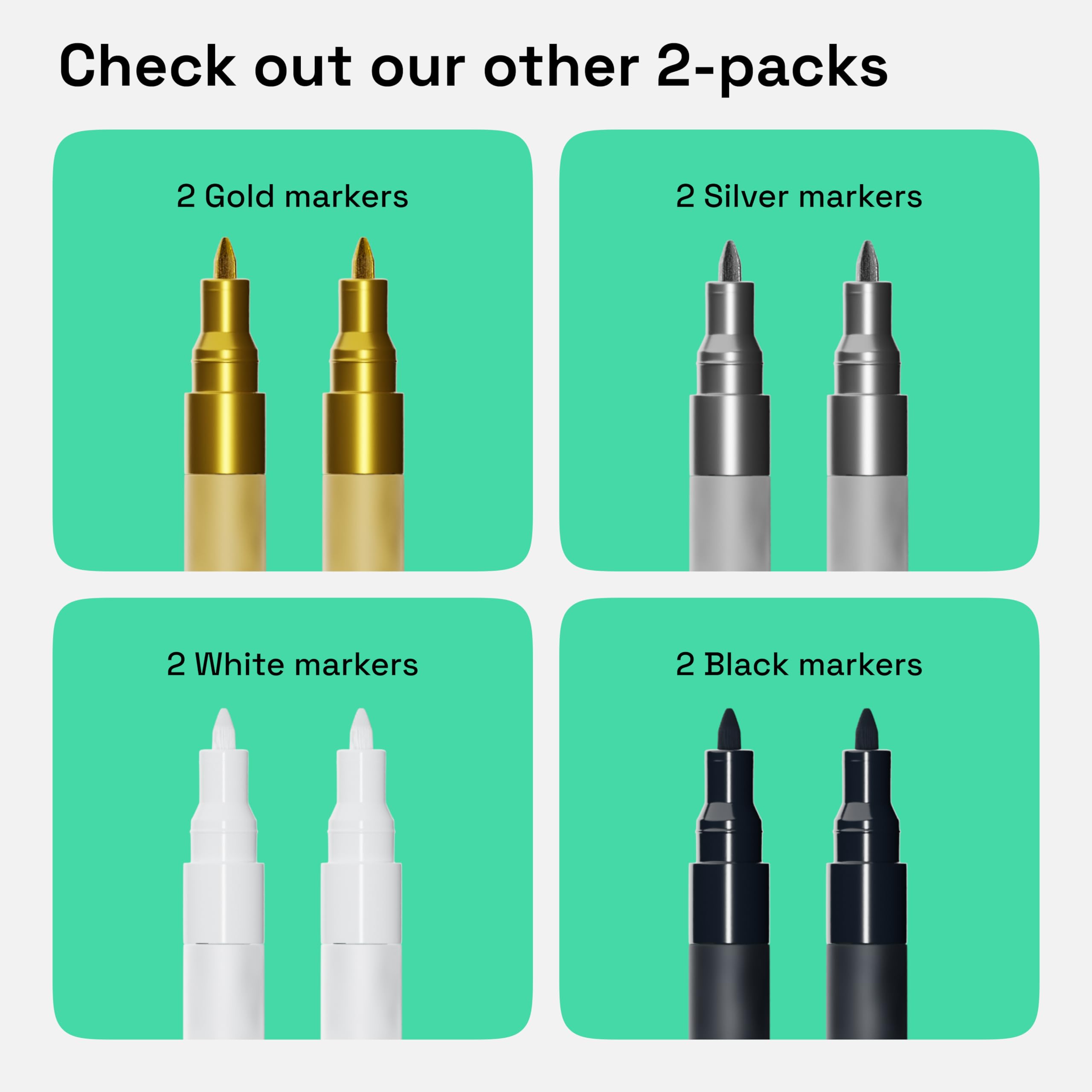 ARTISTRO 2-Pack White Acrylic Paint Markers - 0.7mm Extra Fine Tip Permanent Markers for Rock Painting, Canvas, Ceramics, DIY Crafts & Art Projects - Waterproof & Opaque Paint Pens for Artists & Hobbyists