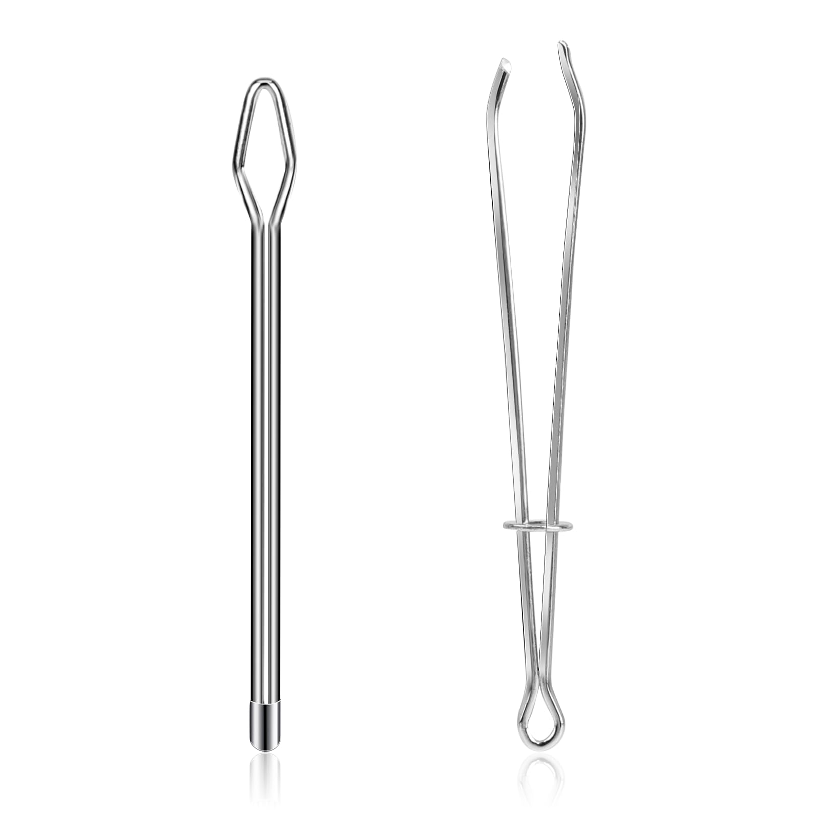 2 Pack Metal Drawstring Threader Tool with Tweezer - Easy Pull DIY Rope Threader Clip for Elastic Replacement & Sewing Accessories - Perfect for Clothing Repair, Shoelace Replacement, and Craft Projects
