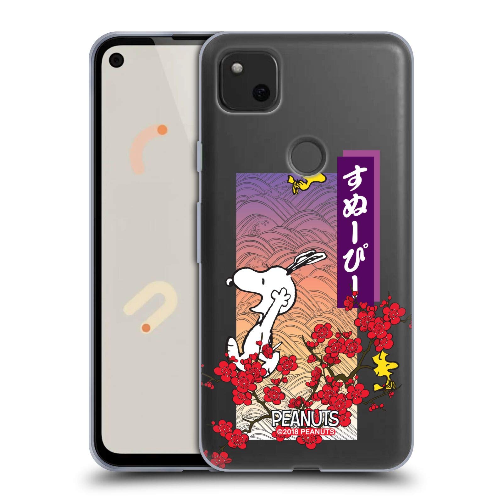 Peanuts Snoopy Soft Gel Case for Google Pixel 4a - Cherry Blossom Design for Anime Fans
