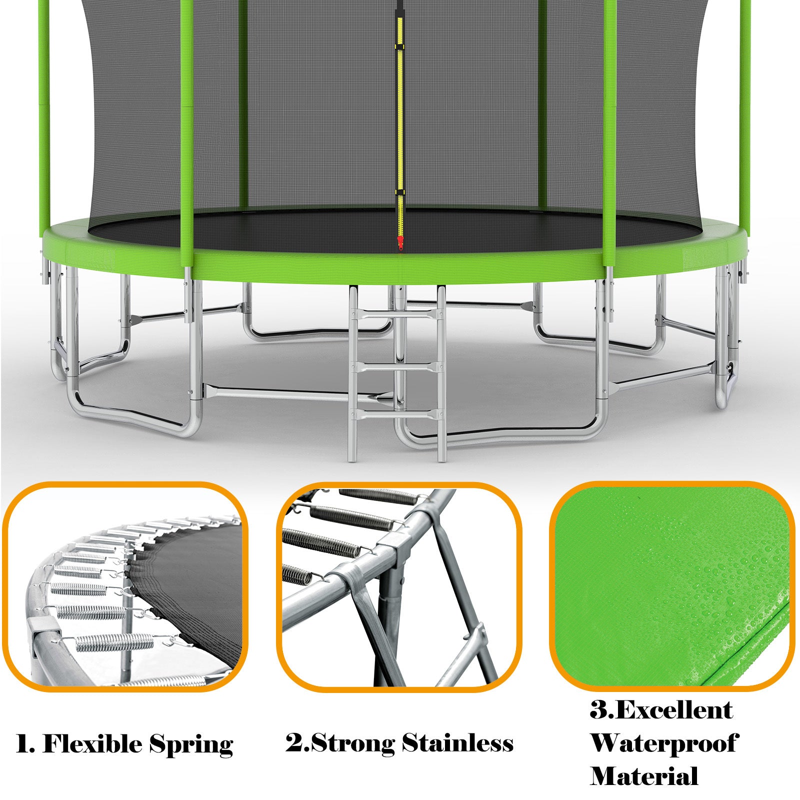 16FT Trampoline with Balance Bar, Basketball Hoop & Ball - ASTM Approved Reinforced Outdoor Trampoline with Safety Enclosure Net - Perfect for Backyard Fun, Kids Exercise & Family Outdoor Activities