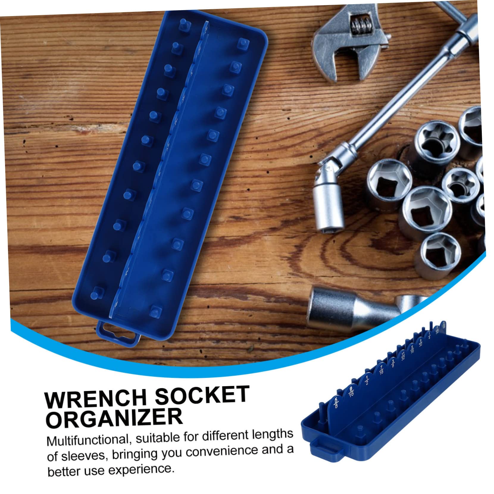 DOITOOL Plastic Socket Organizer - Wrench Socket Storage Rack with Inserting Slots for Efficient Tool Organization | Perfect for Garage, Workshop & DIY Projects