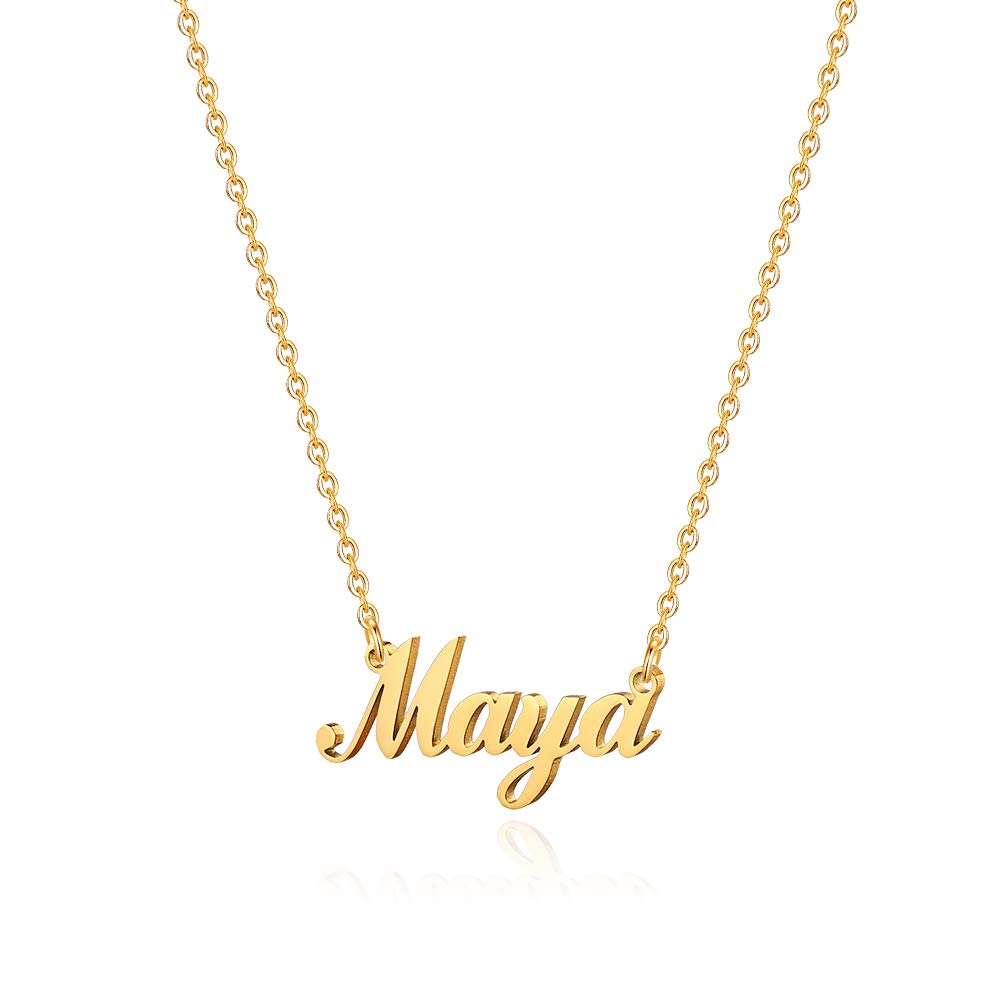 Custom Name Necklace Personalized - 18K Gold Plated Monogram Name Necklace for Women, Girls, Kids & Teens | Perfect Gift for Birthday, Anniversary & Valentine's Day | Elegant Jewelry for Everyday Wear & Special Occasions