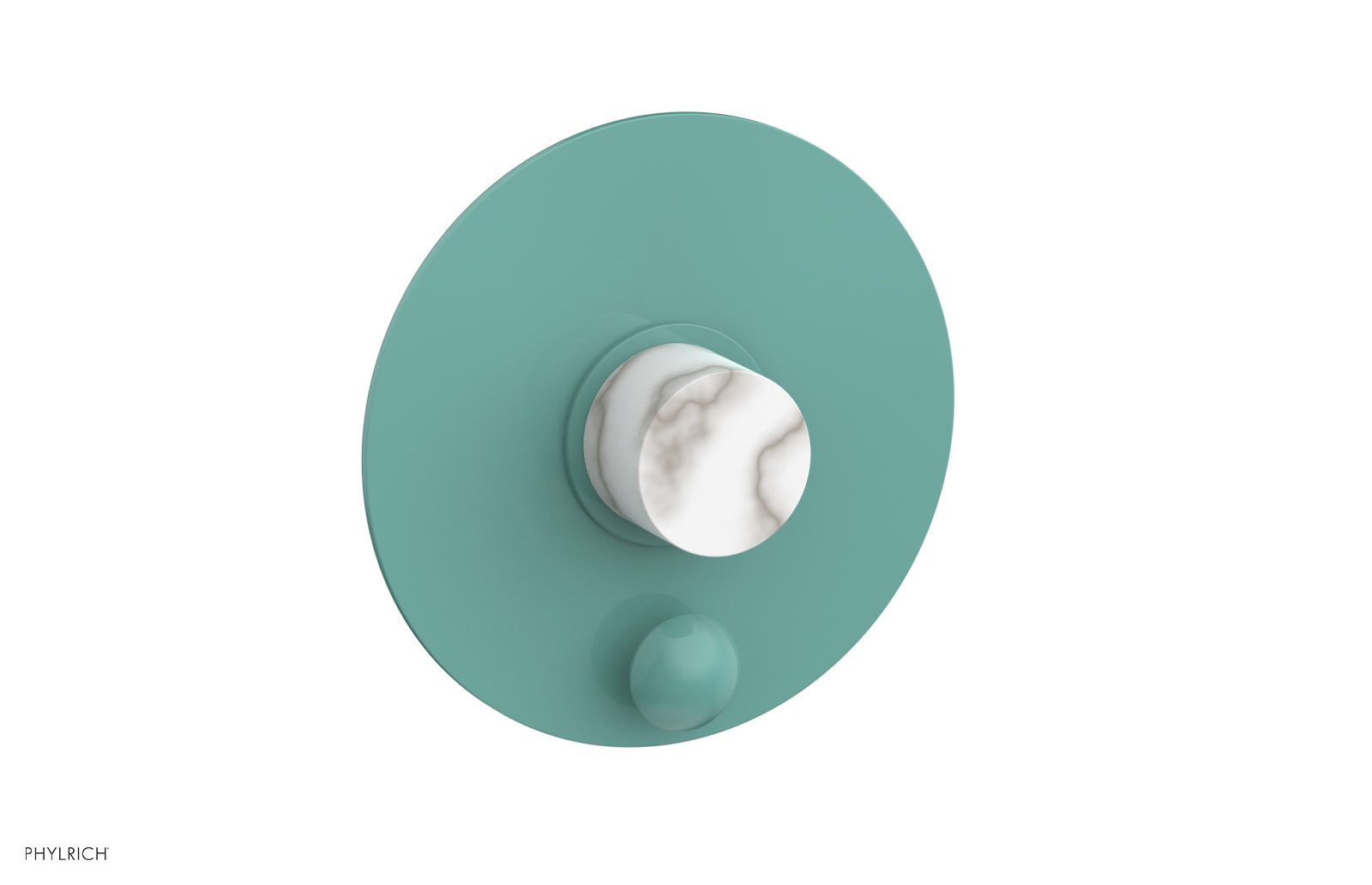 BASIC II Pressure Balance Shower Plate with Diverter and Handle Trim Set - White Marble 4 198 | Bathroom Shower System for Modern Home & Spa Experience