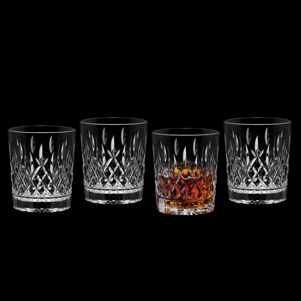 Premium Set of 4 Double Old Fashioned Whiskey Glasses - Heavy Base Crystal Clear Drinking Glasses for Bourbon, Scotch & Cocktails - Perfect for Home Bar, Gifts & Entertaining