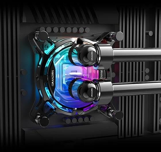 Granzon GAI0.1 CPU Liquid Cooling Block with 5V Addressable RGB Lighting - Compatible with Intel 115x/1200/20xx Sockets - Silver Finish - Perfect for Gaming PC Builds & Custom Water Cooling Systems
