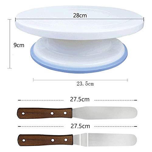 Premium Cake Turntable Stand with Stainless Steel Icing Tools - 6