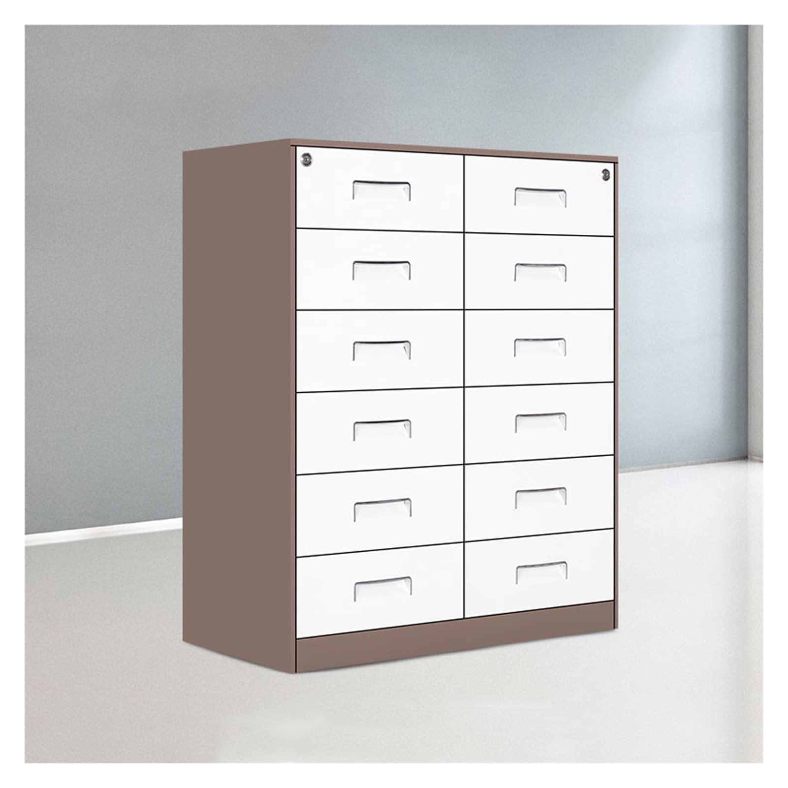Large Metal File Cabinet with Lock - 4 Style Options, Office Storage Cabinet for Documents & Files (2-Drawer, Brown) - Perfect for Home Office, Business, School & Organization