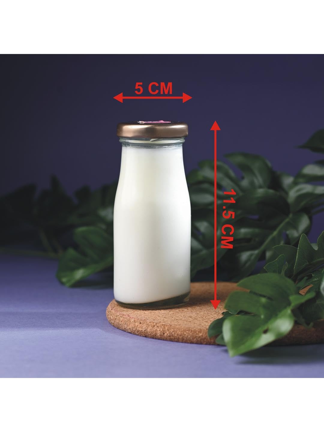 Stylish Transparent Glass Milk Bottle - 100ml Capacity, Food Grade Safe for Water, Juice & Beverages - Perfect for Home, Office, and Outdoor Use