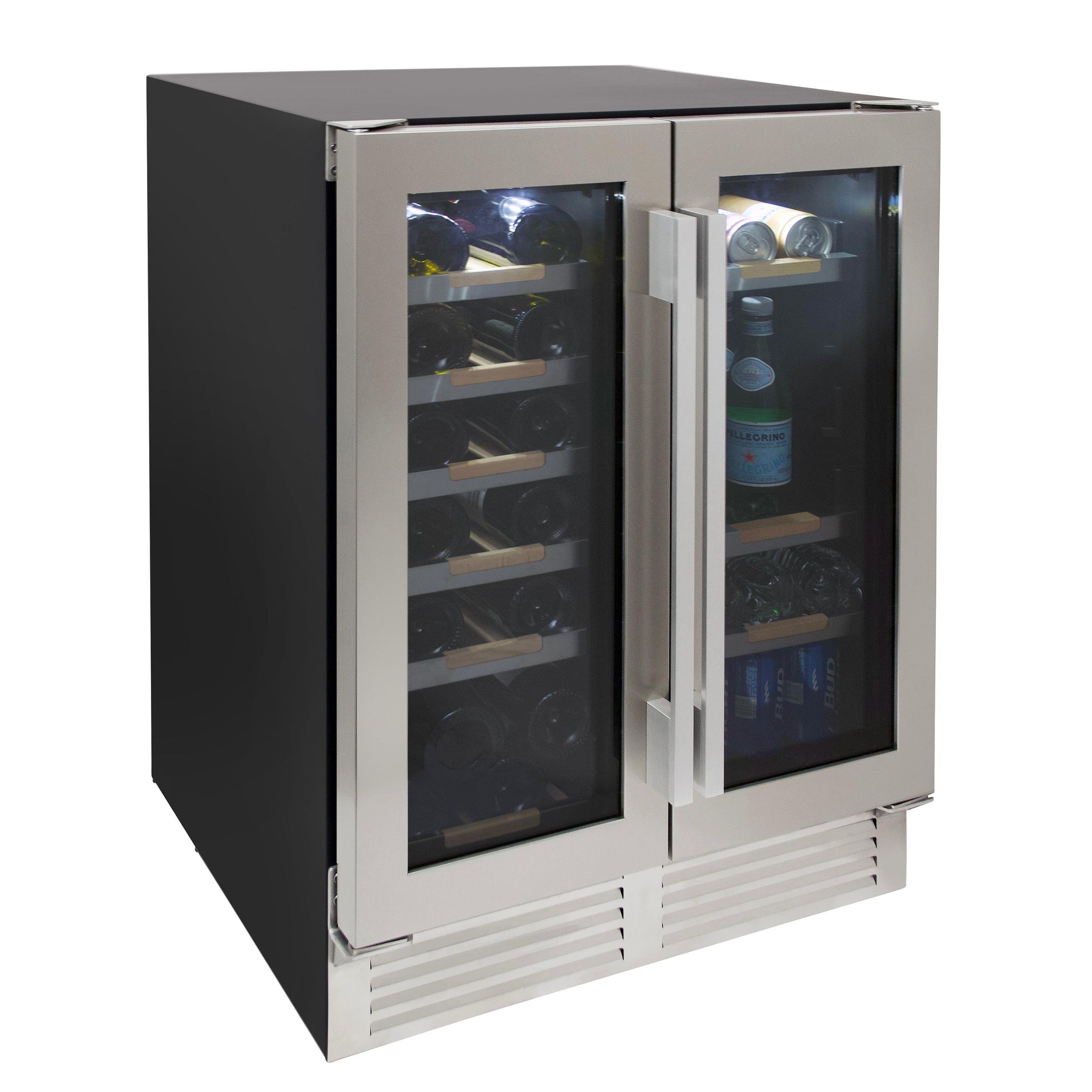 Avanti Elite WBE1956Z3S Stainless Steel Side by Side Wine and Beverage Cooler - Holds 19 Bottles & 56 Cans (12 oz) - Perfect for Home Bars, Restaurants, and Entertaining Guests