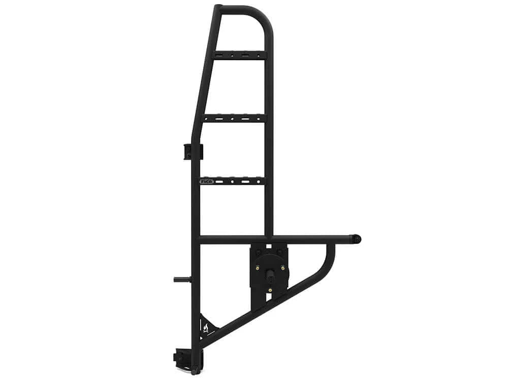 Flatline Van Co Sprinter Van Rear Ladder & Tire Carrier - Heavy Duty Aluminum Roof Access Ladder with Spare Tire Mount for Mercedes Sprinter Vans - Perfect for Adventure Travel & Off-Road Camping