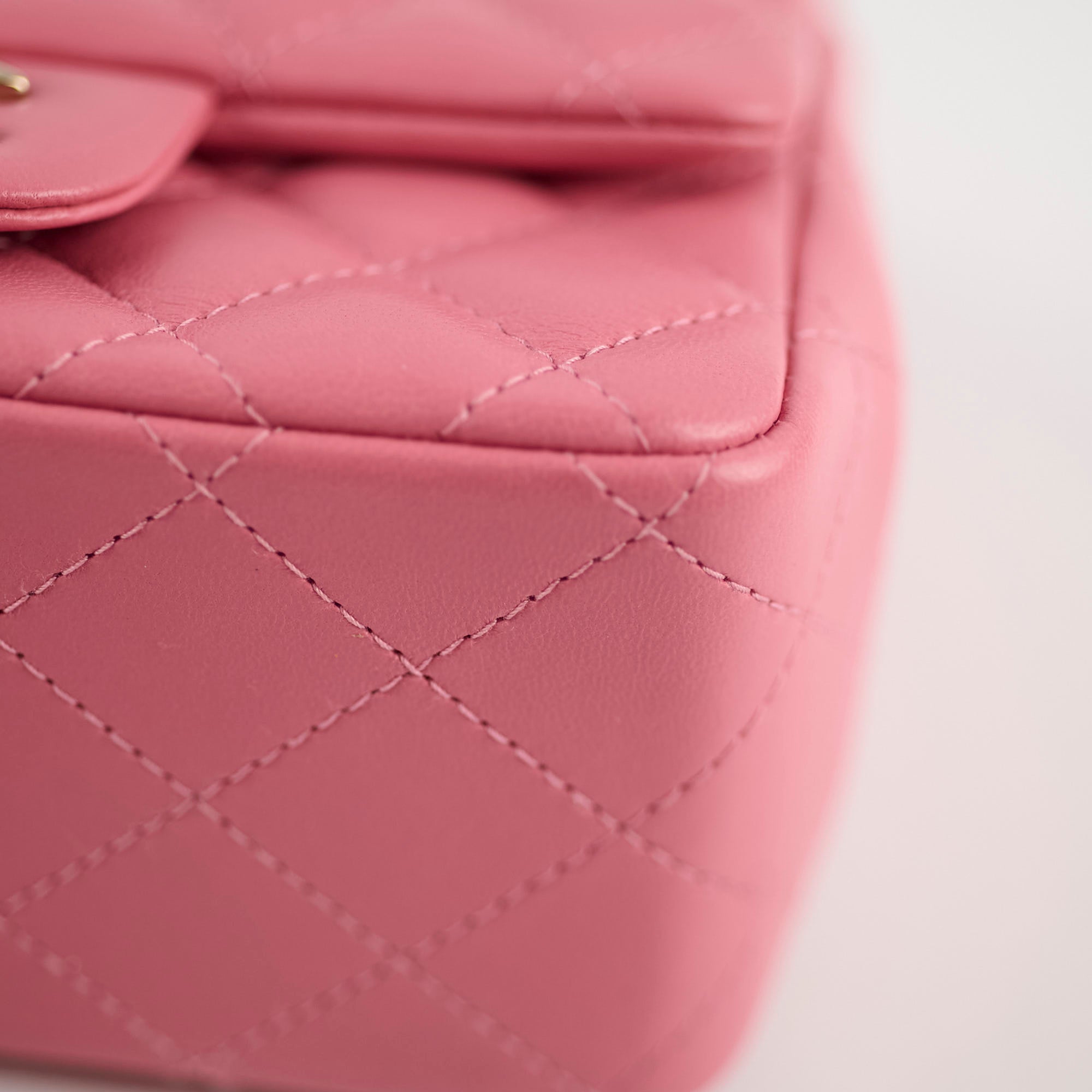 Chanel Mini Square Bag in Soft Lambskin Leather - Elegant Pink Crossbody Purse for Women | Perfect for Date Nights, Parties & Everyday Luxury