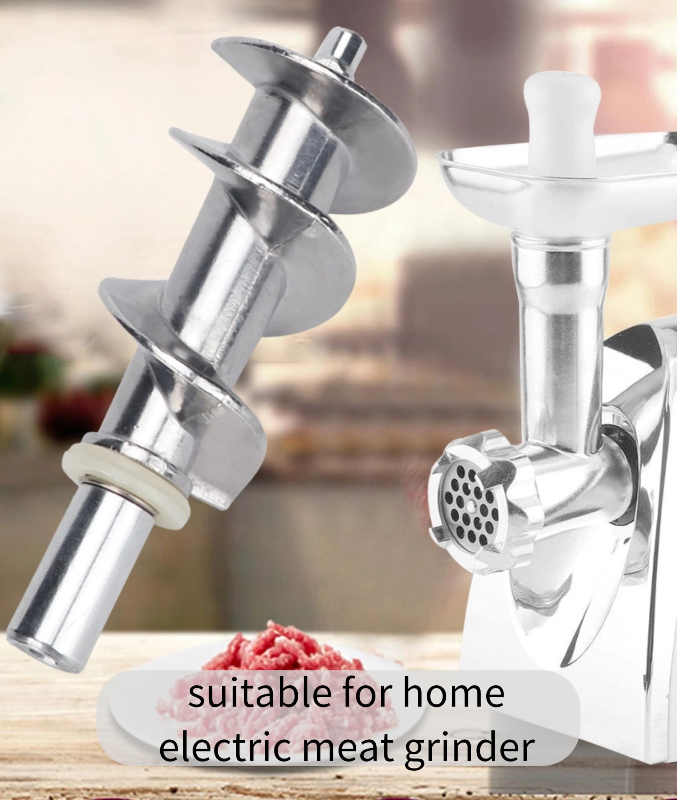 Stainless Steel Meat Grinder Screw - Safe & Easy Installation Replacement Part for Electric Meat Mincers | Durable Kitchen Accessory for Home Use | Perfect for Grinding Beef, Pork, Chicken & Making Sausages