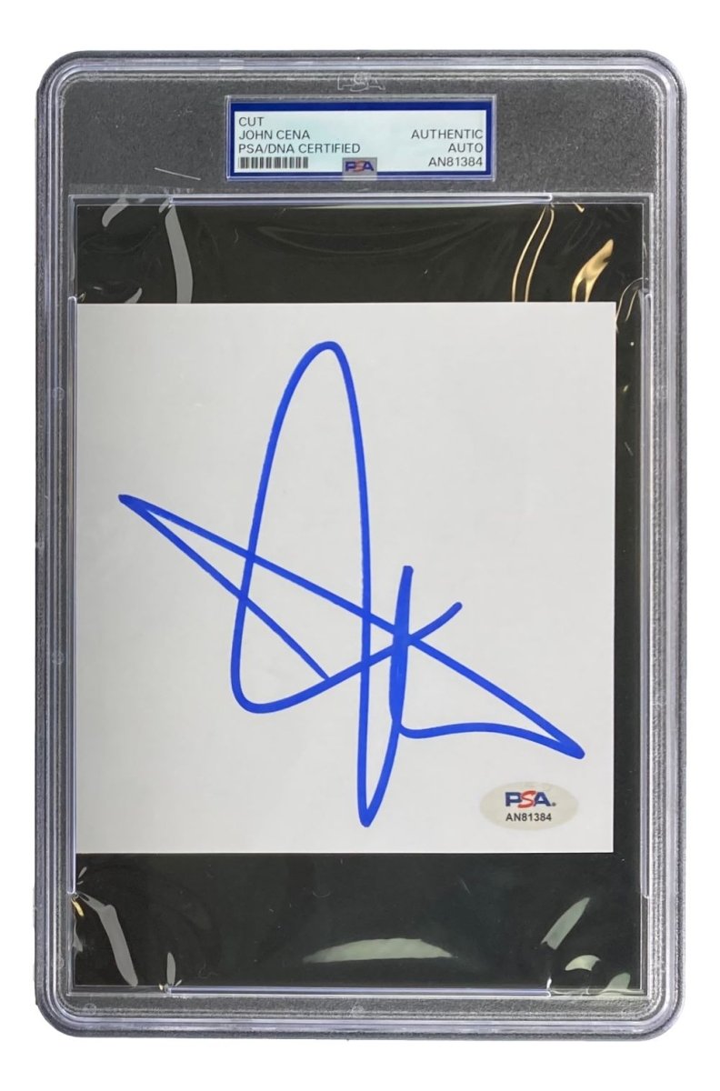 John Cena Autographed WWE Trading Card - PSA Certified Slabbed Cut Signature AN81384 - Perfect for Collectors, Fans & Memorabilia Displays