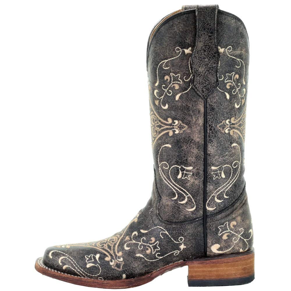 Corral Women's L5078 Circle G Embroidery Leather Cowgirl Boots - Western Fashion for Rodeo, Line Dancing & Country Style Outfits