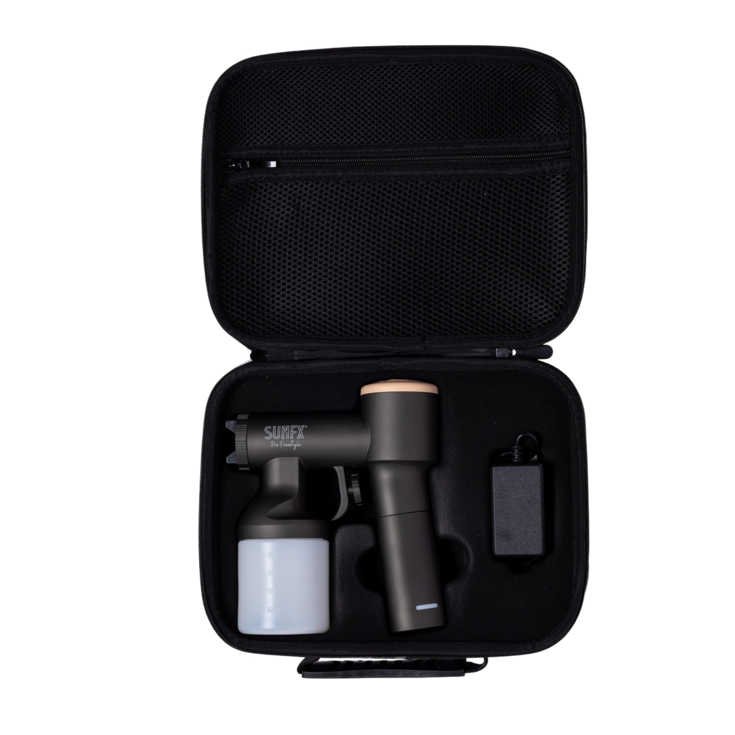 SunFX Pro Freestyle Handheld Spray Tan Gun - Portable & Rechargeable Airbrush Tanning Machine with Carry Case (Latte) | Perfect for Home Use, Salon Professionals & Mobile Spray Tan Services