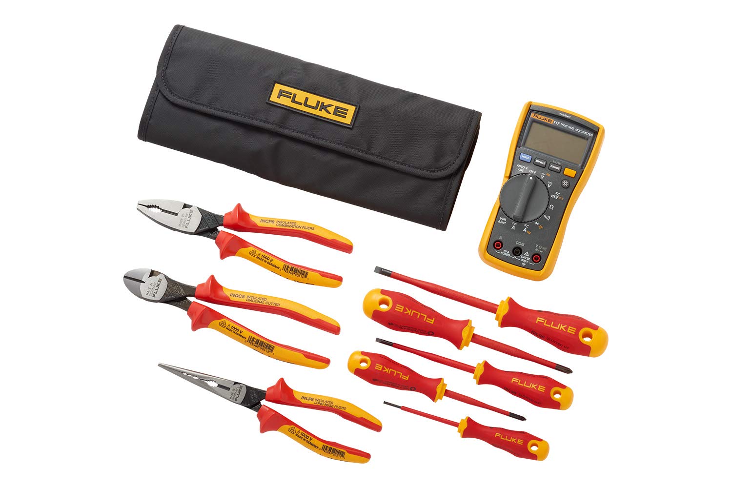 Fluke IB117K 117 Electrician Multimeter with Hand Tool Starter Kit - Professional Electrical Testing Equipment for Home, Car & Industrial Use