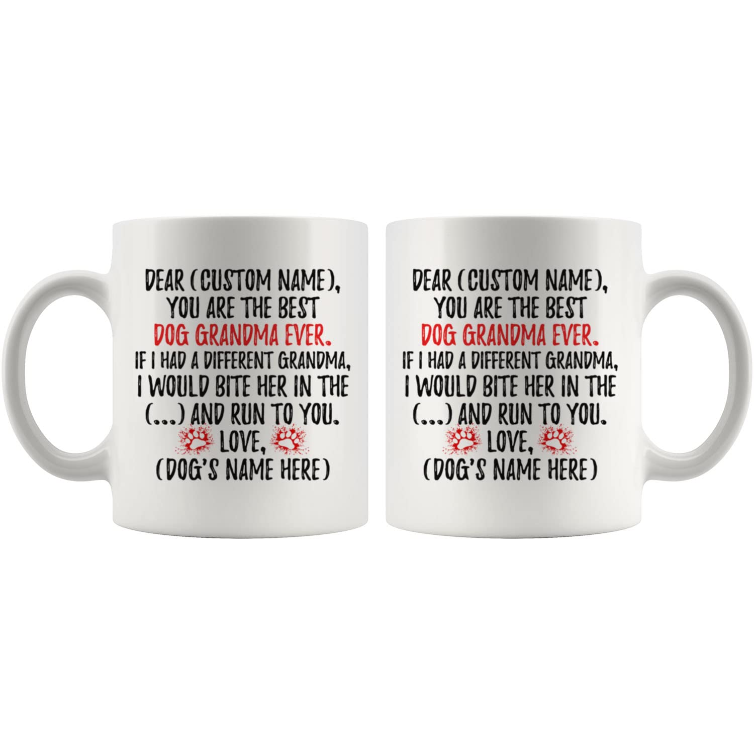 Personalized Dog Grandma Coffee Mug - 11oz Ceramic Cup for Dog Lovers, Unique Gift for Dog Grandmas, K9 Owners & Pet Lovers - Perfect for Coffee, Tea & Gifts (Ideal for Mother's Day, Birthdays & Holidays)