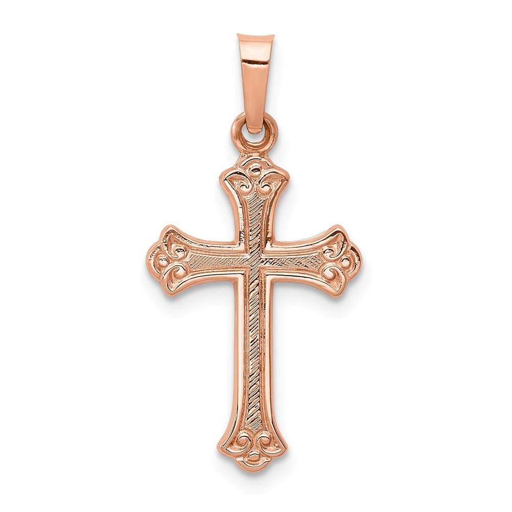 14K Rose Gold Cross Pendant for Women - Elegant Religious Necklace Jewelry Gift for Baptism, Confirmation & Everyday Wear | Roy Rose Jewelry