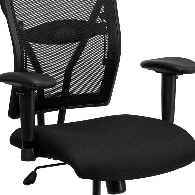 Hercules Black Mesh Executive Swivel Ergonomic Office Chair with Adjustable Arms - Heavy Duty 400 lb Weight Capacity - Perfect for Home Office, Gaming & Workspace Comfort