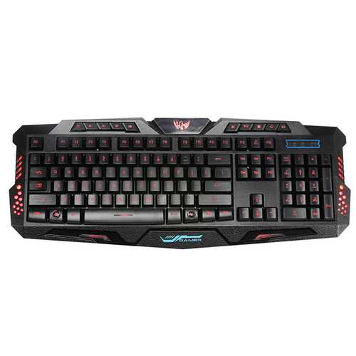 A877 RGB Backlit Wired Gaming Keyboard - 3 Color Adjustable LED Backlight, Anti-Ghosting, Ergonomic Design for PC Gamers - Perfect for FPS, MOBA & MMO Gaming Sessions