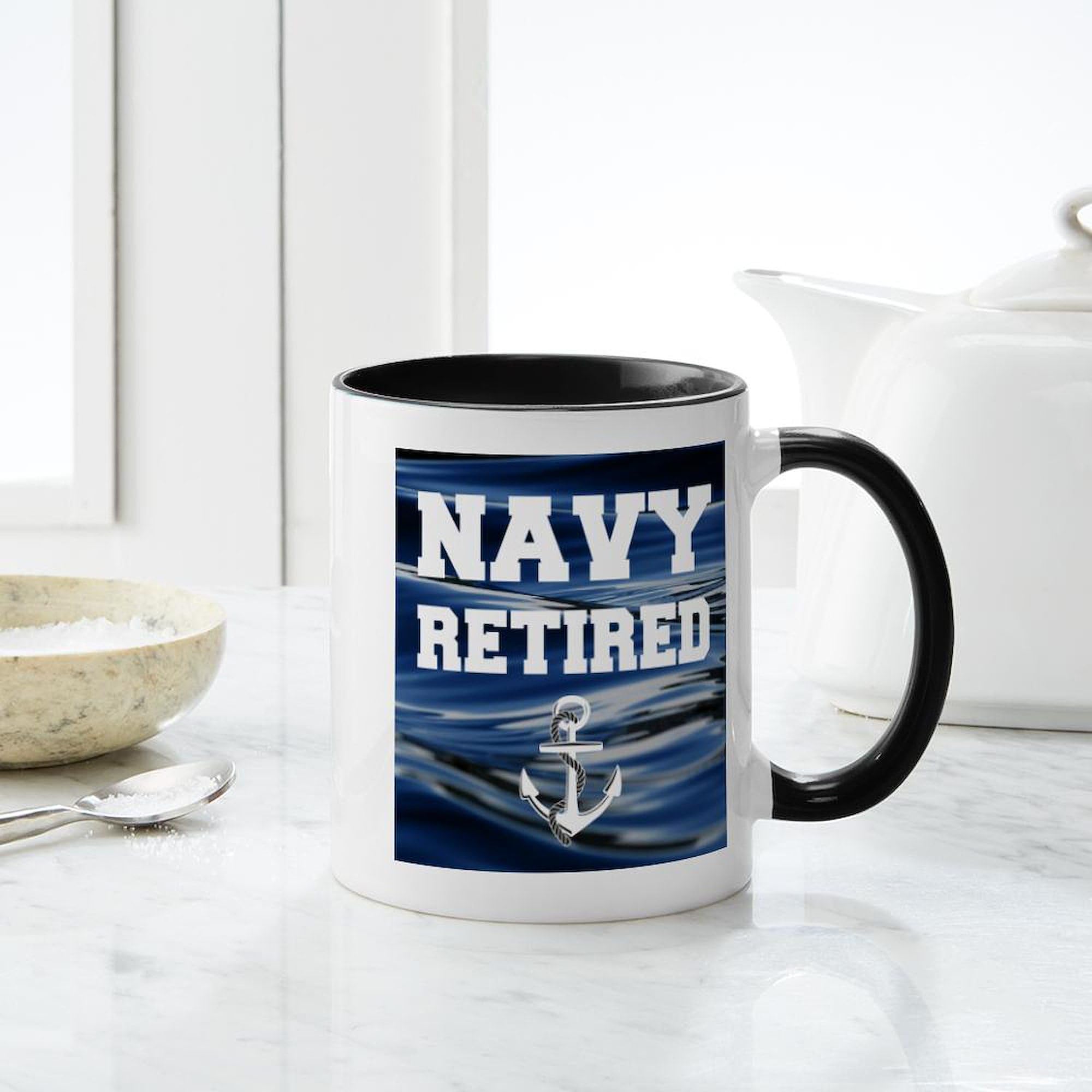 Navy Retired Ceramic Coffee Mug 11 oz (325 ml) - Perfect for Veterans, Military Gifts & Office Use - CafePress