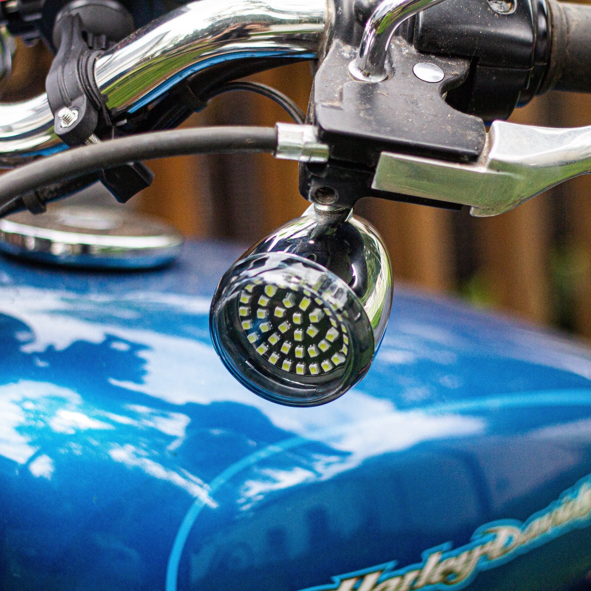 Eagle Lights SUNBURST 2 Front LED Turn Signals for Harley Davidson & Yamaha Motorcycles - High Visibility Daytime Running Lights for Enhanced Safety on Cruisers and Touring Bikes