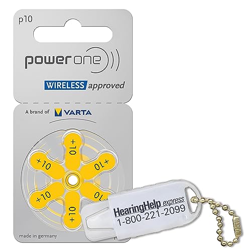 PowerOne Hearing Aid Batteries Size 10 PR70 - 60 Pack with Free Battery Keychain Kit | Long-Lasting Zinc-Air Power for Hearing Devices | Perfect for Travel, Daily Use & Emergency Backup