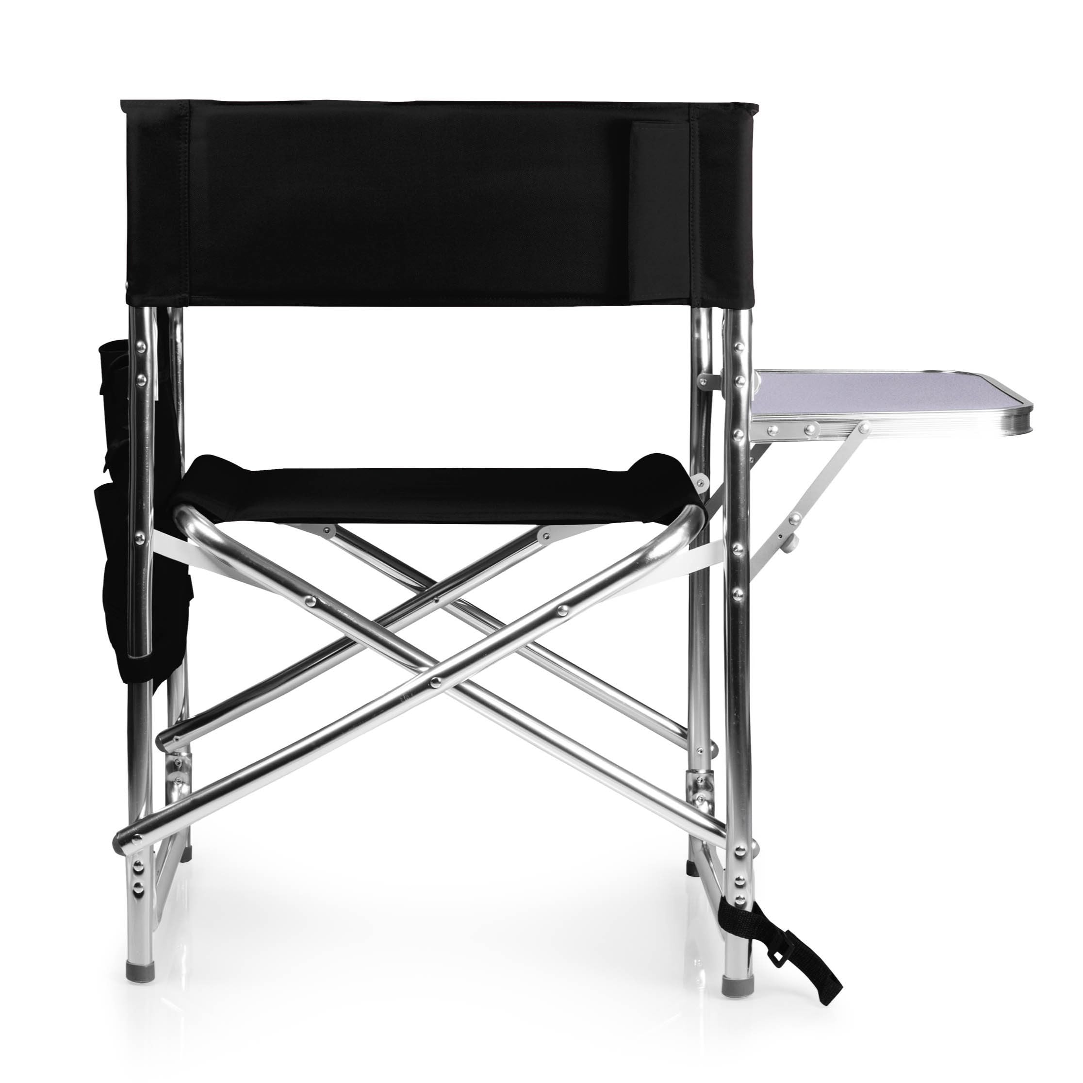 ONIVA - a Picnic Time Brand - Portable Folding Sports Chair with Side Table | Lightweight Beach & Camping Chair for Adults | Perfect for Outdoor Events, Picnics, Beach Trips & Sporting Games (Black)