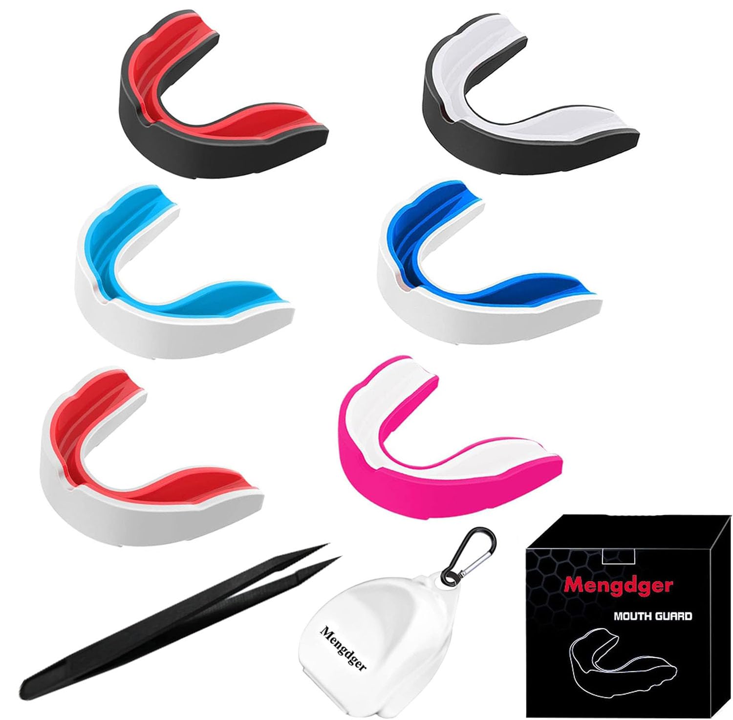 Youth Mouth Guard for Football, MMA, Boxing & Rugby - EVA Double Colored Teeth Protector for Kids & Boys (3 Pack) - Perfect for Sports, Martial Arts & Contact Games