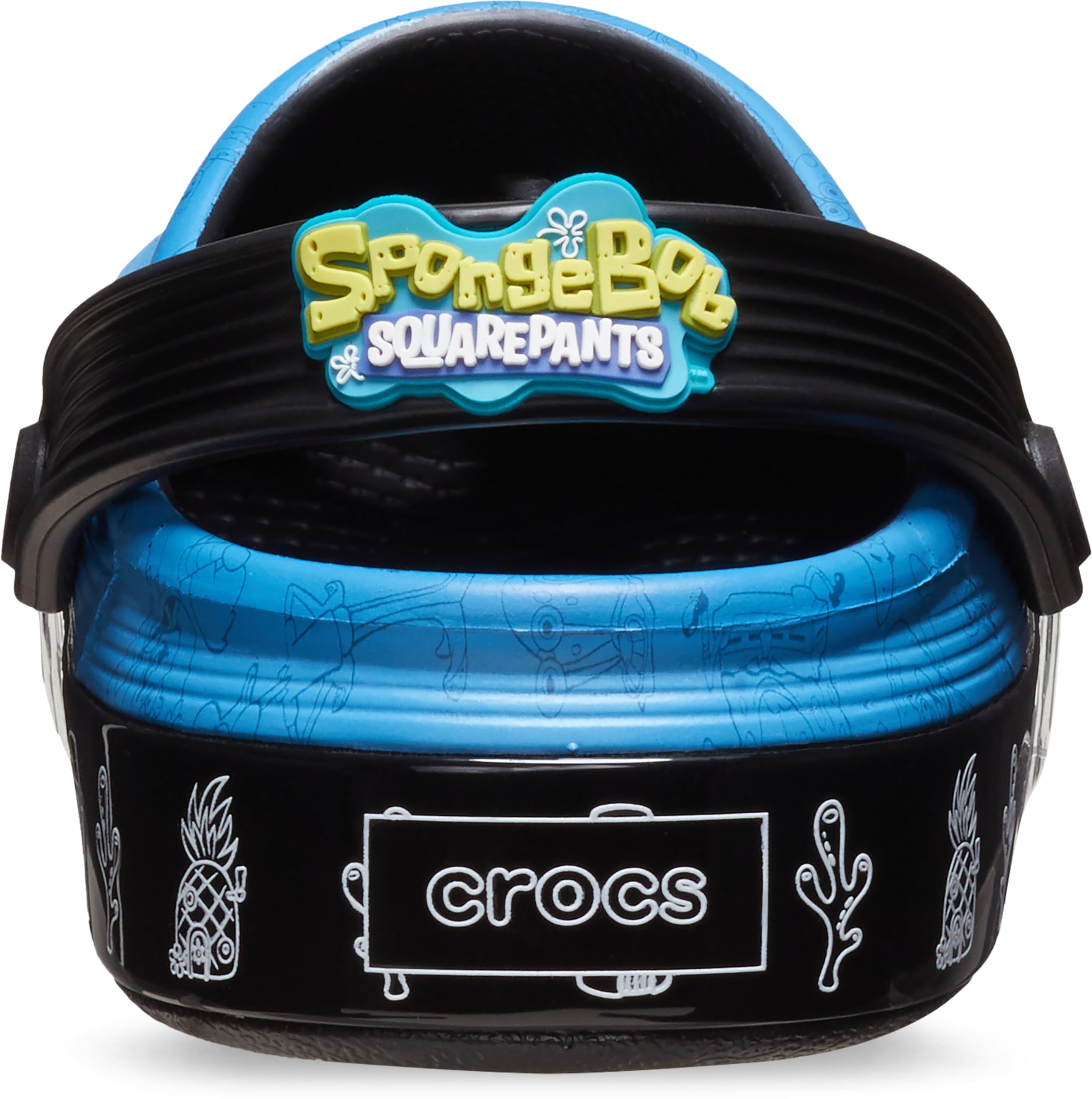 Crocs Unisex Kids Spongebob Squarepants Clogs - Lightweight & Comfortable Water Shoes for Boys & Girls - Perfect for Beach, Pool, and Outdoor Play (Little Big Kid, Black)